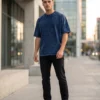acid wash brown oversized round neck t shirt (copy)