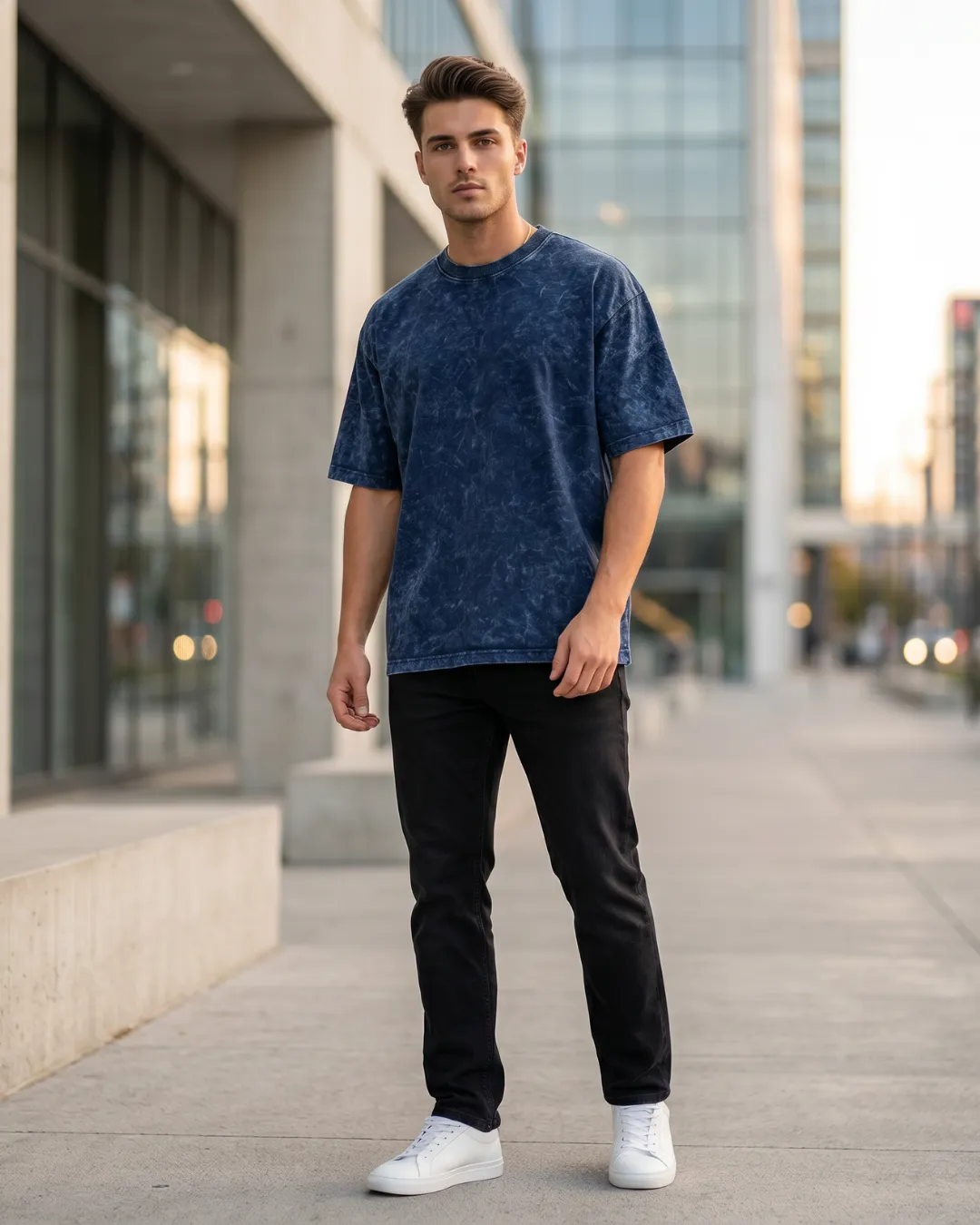 acid wash brown oversized round neck t shirt (copy)