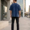 acid wash brown oversized round neck t shirt (copy)