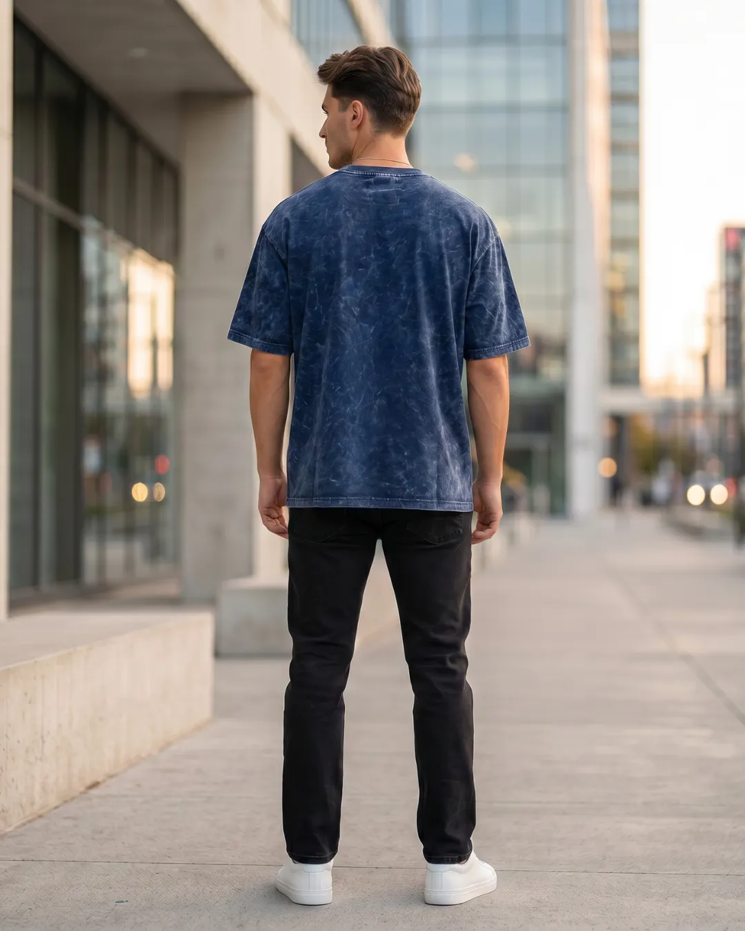 acid wash brown oversized round neck t shirt (copy)