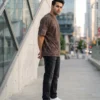 acid wash brown oversized round neck t shirt