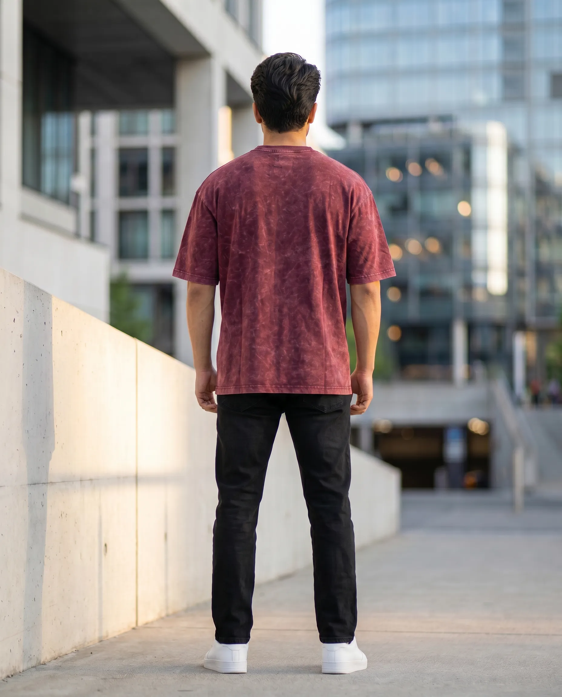 acid wash green oversized round neck t shirt
