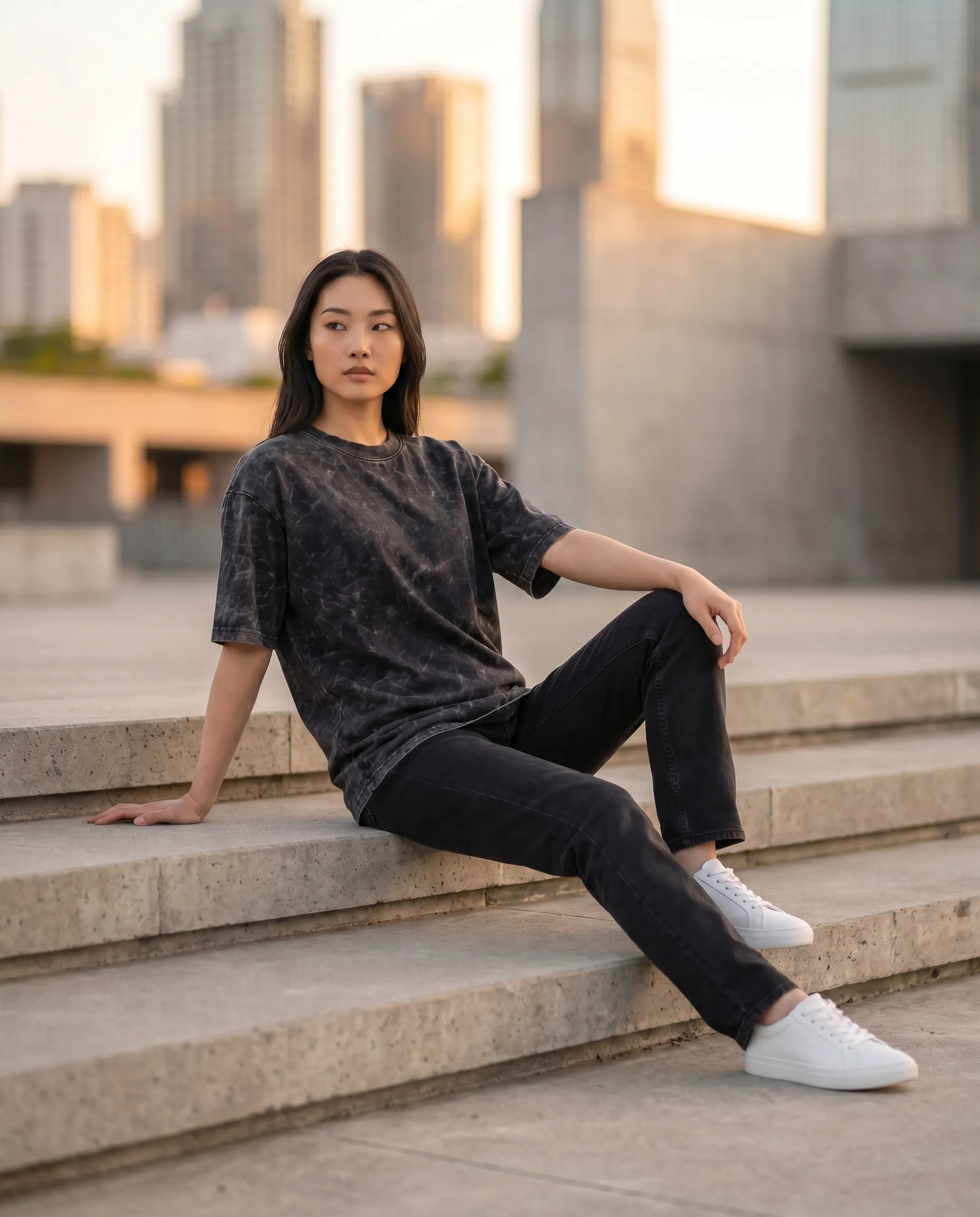 acid wash maroon oversized round neck t shirt
