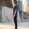acid wash maroon oversized round neck t shirt