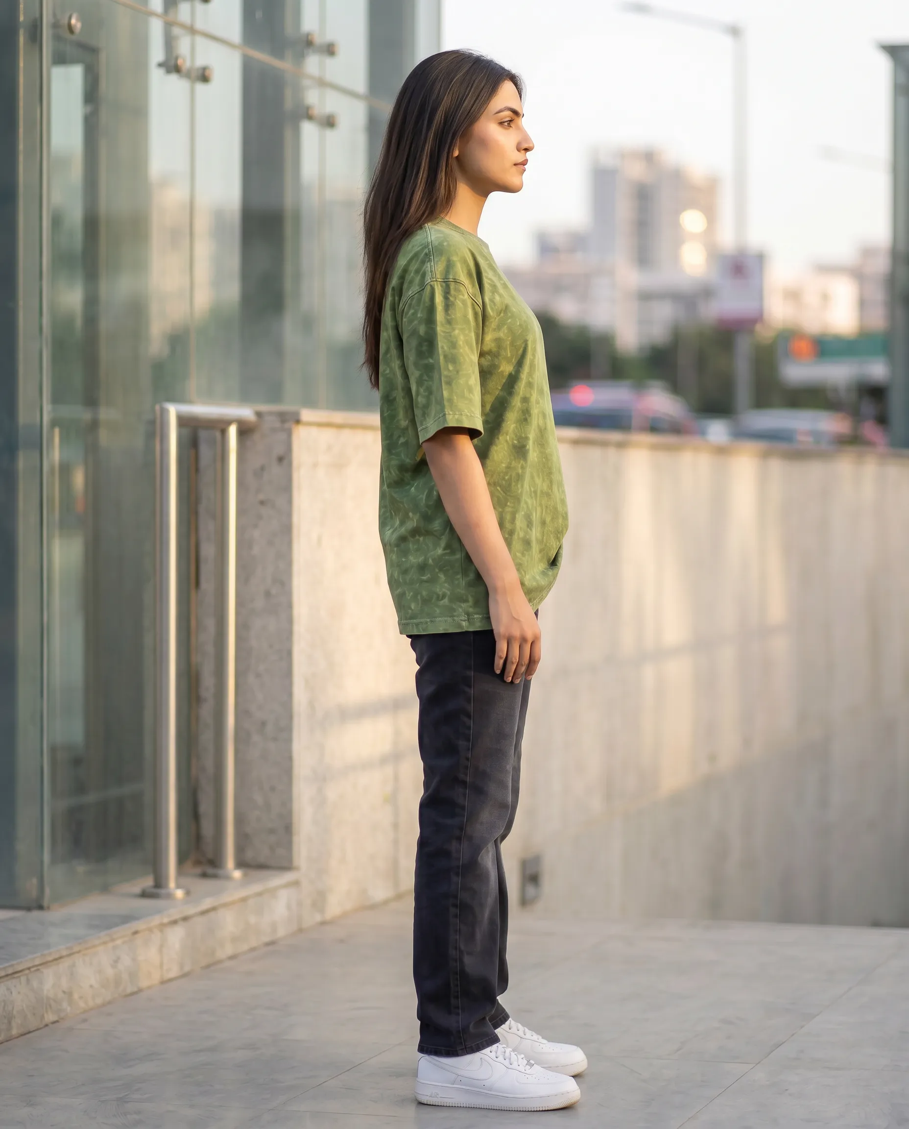 acid wash maroon oversized round neck t shirt