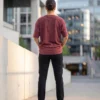 acid wash maroon oversized round neck t shirt