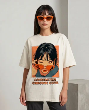 consciously oversized round neck t shirt women