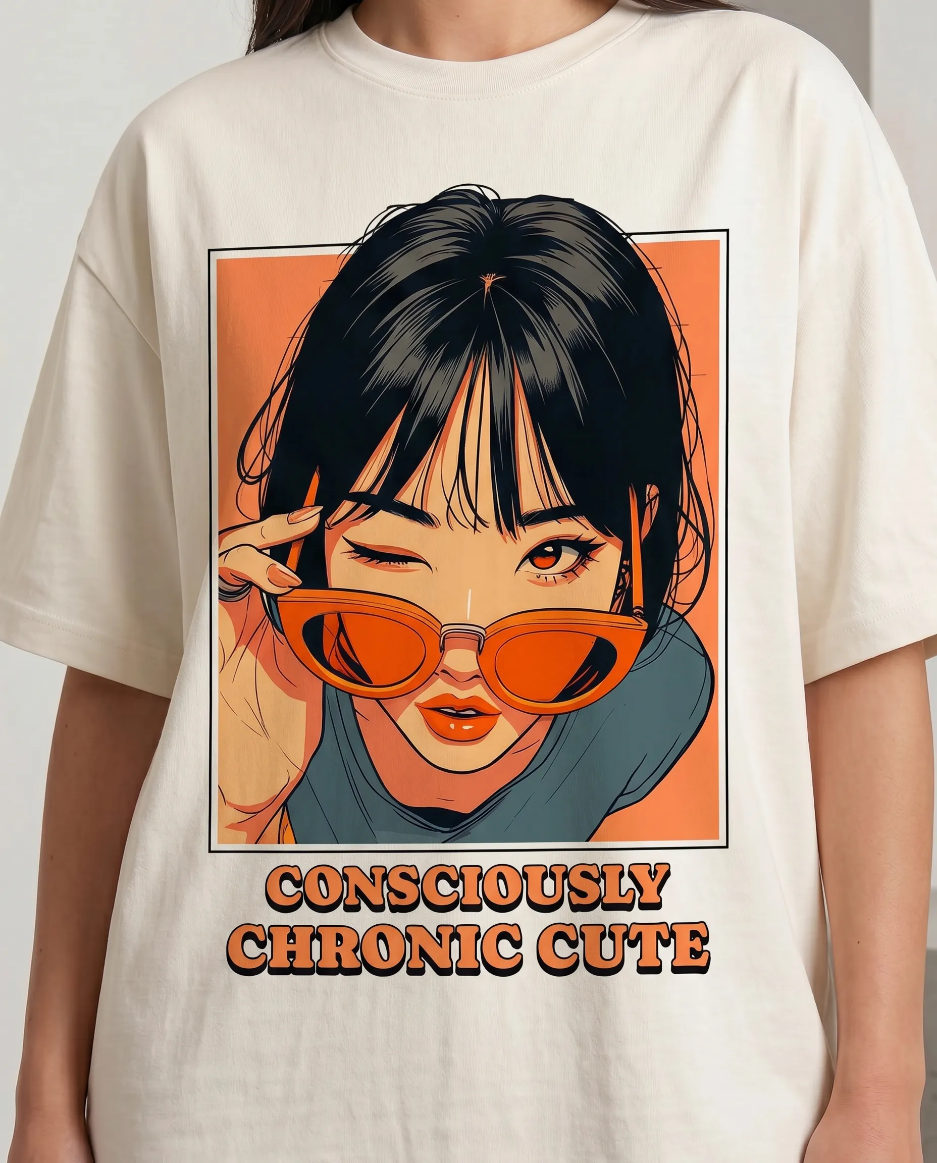 consciously oversized round neck t shirt women