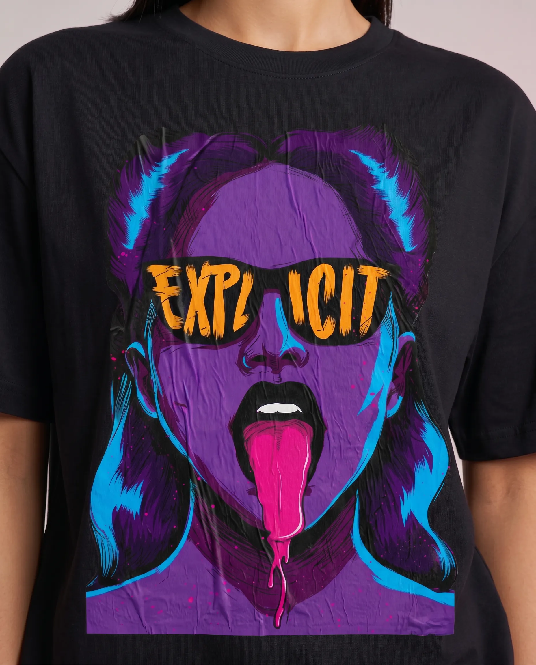 all eyes on me oversized round neck t shirt women (copy)