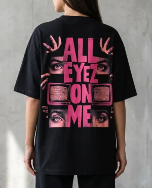 all eyes on me oversized round neck t shirt women