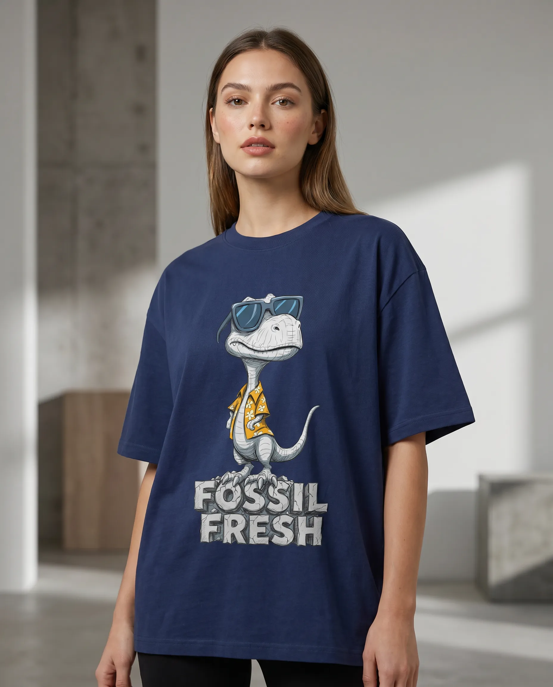moods oversized round neck t shirt women (copy)