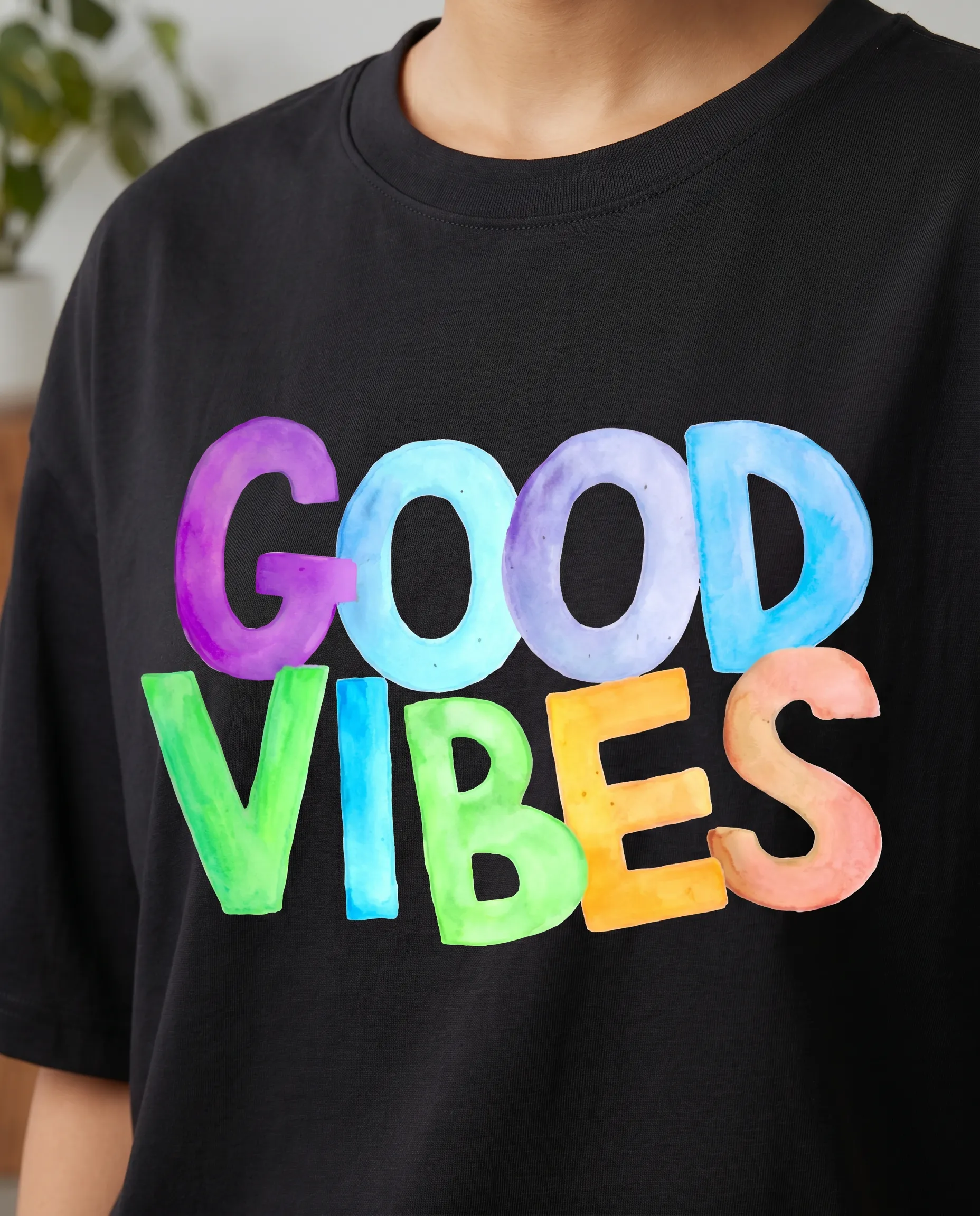 good vibes oversized round neck t shirt women good vibes oversized round neck t shirt women