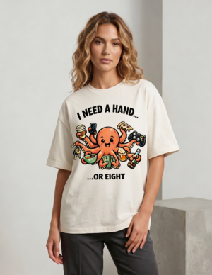 need a hand oversized round neck t shirt women