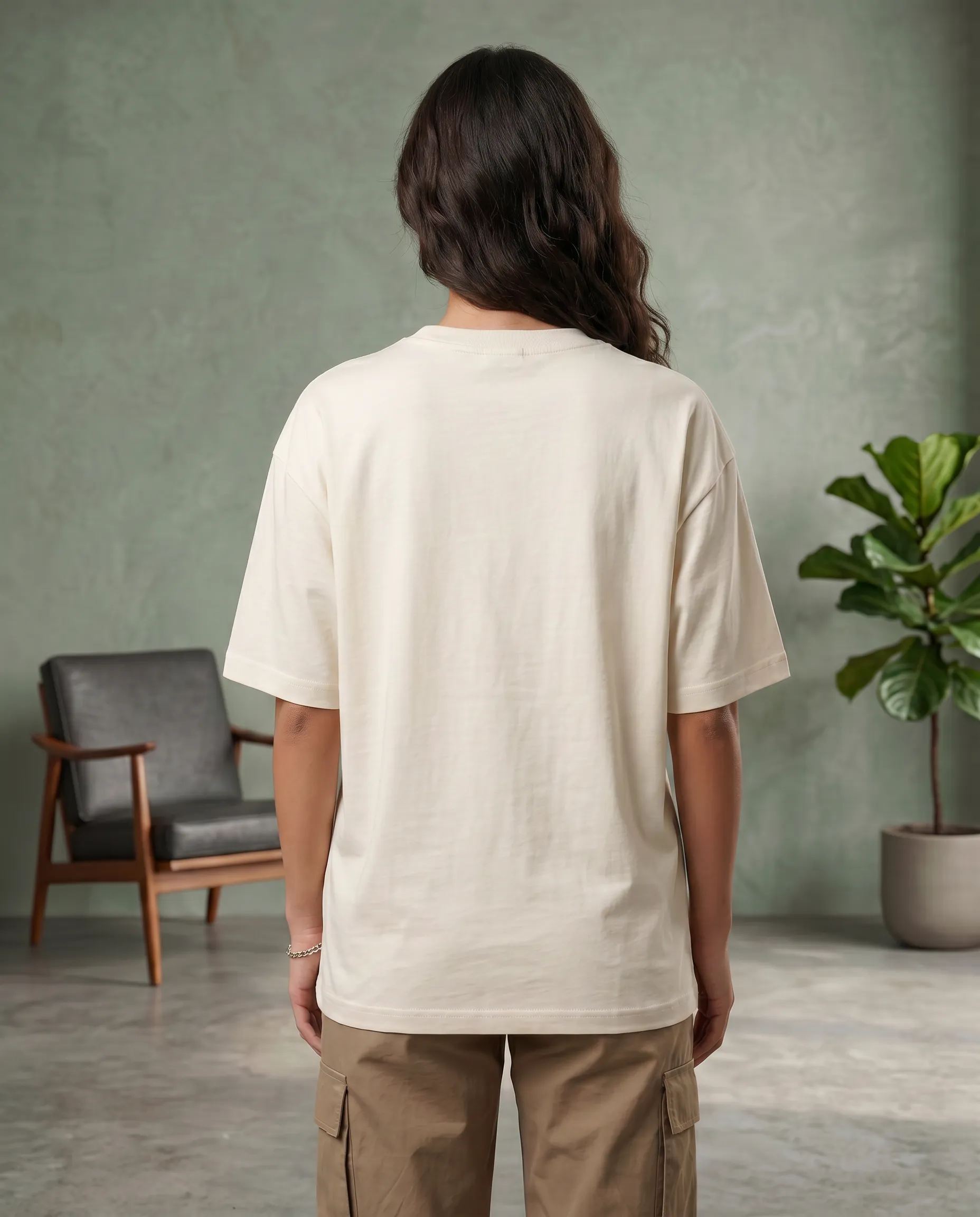 positive energy oversized round neck t shirt women (copy)