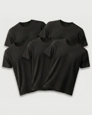 regular t shirt combo of 5 black
