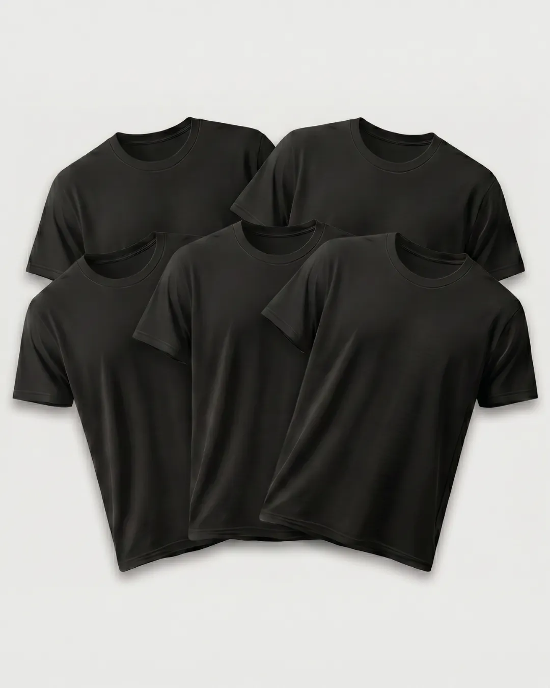regular t shirt combo of 5 black