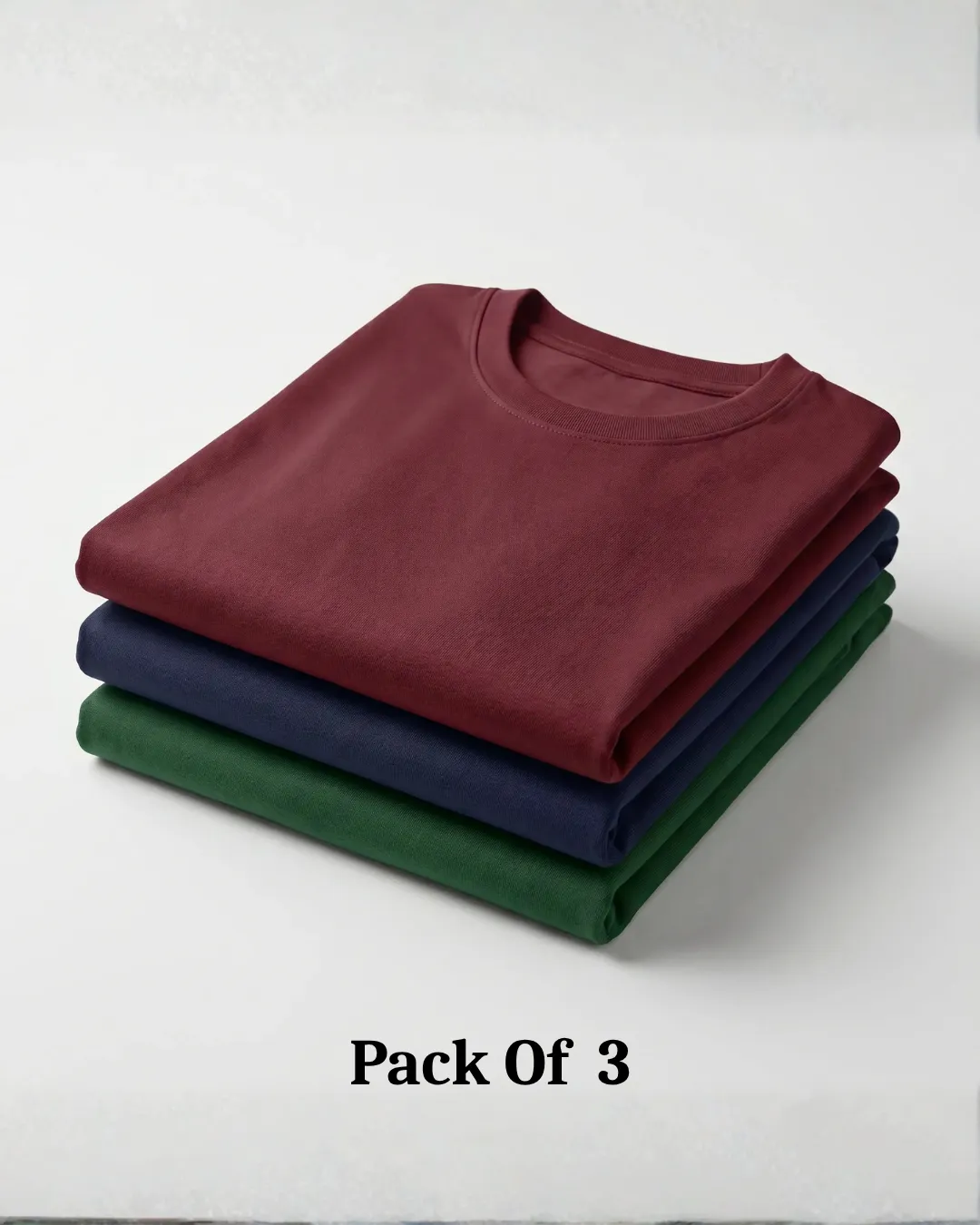 regular t shirt combo of 3 black, white and green regular t shirt combo of 3 black, white and green