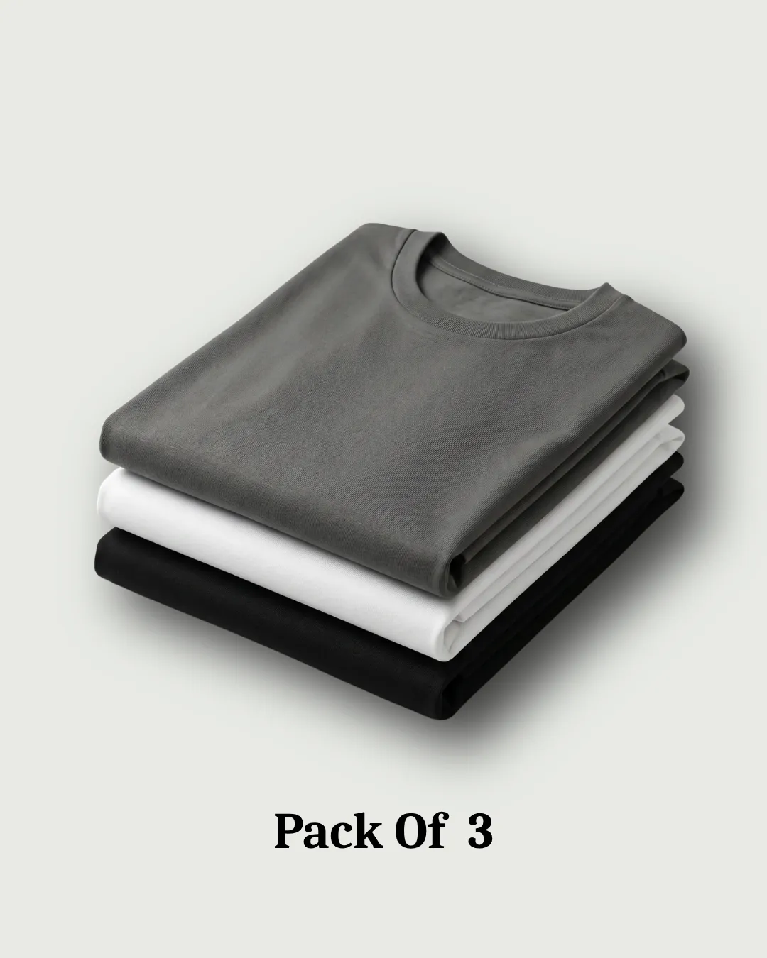 regular t shirt combo of 3 black, white and green regular t shirt combo of 3 black, white and green