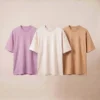 oversized t shirt combo of 3 off white, beige and lavender oversized t shirt combo of 3 off white, beige and lavender