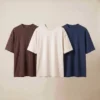 oversized t shirt combo of 3 off white, navy and brown oversized t shirt combo of 3 off white, navy and brown