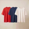 oversized t shirt combo of 3 off white, red and navy oversized t shirt combo of 3 off white, red and navy