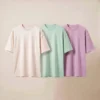 oversized t shirt combo of 3 off white, sage green and lavender oversized t shirt combo of 3 off white, sage green and lavender