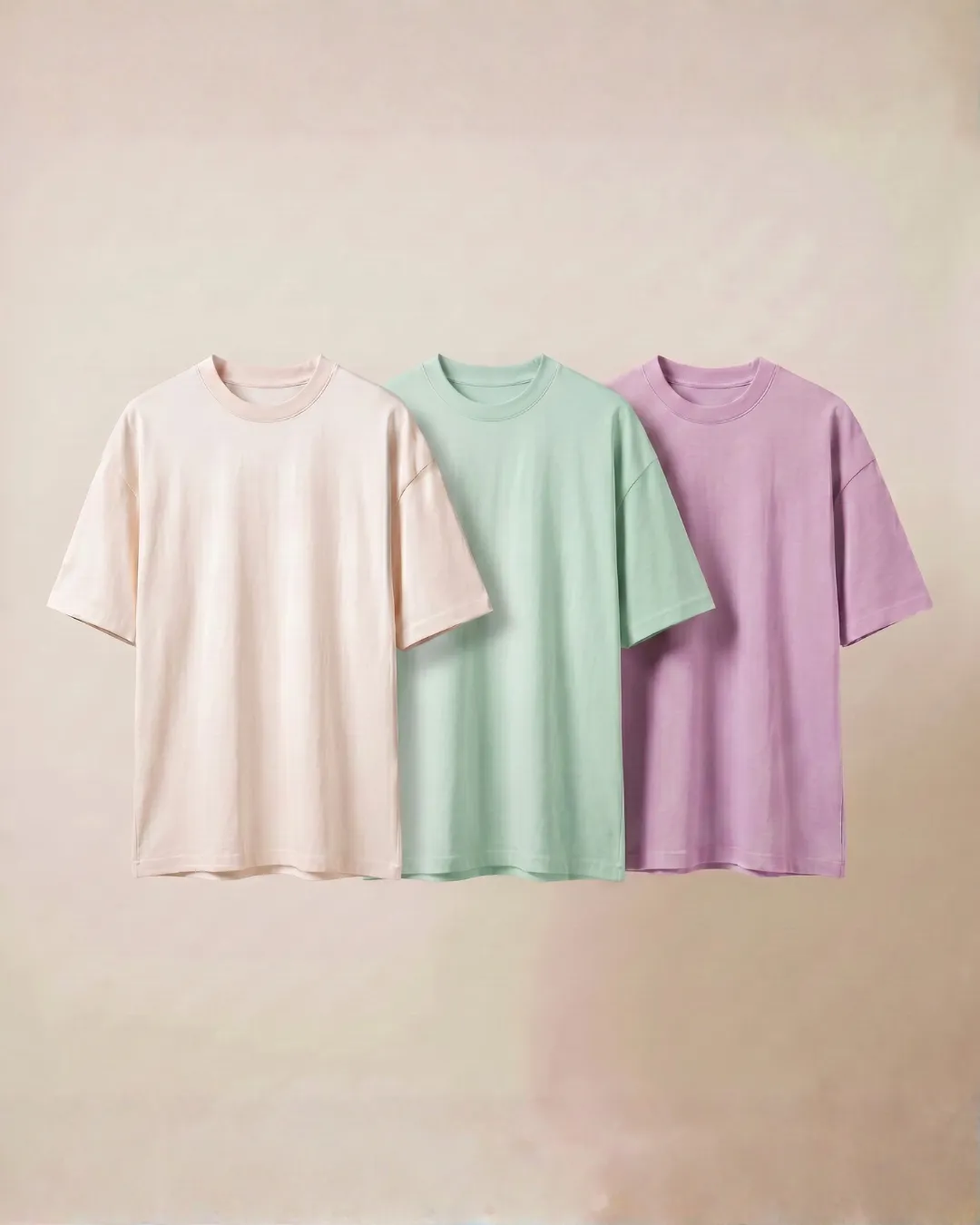 oversized t shirt combo of 3 off white, sage green and lavender