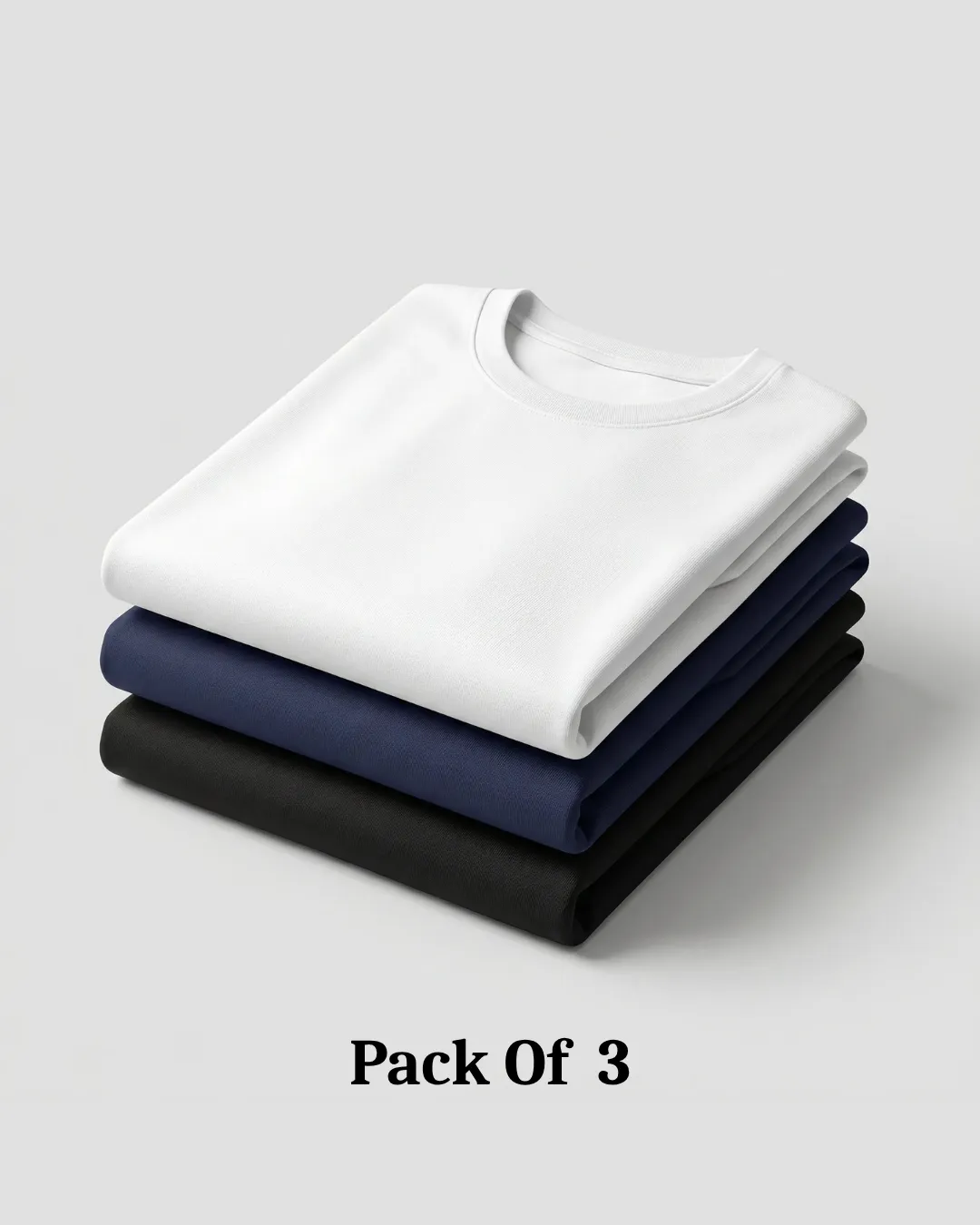 regular t shirt combo of 3 black, white and green regular t shirt combo of 3 black, white and green