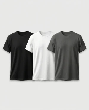 regular t shirt combo black, white and charcoal