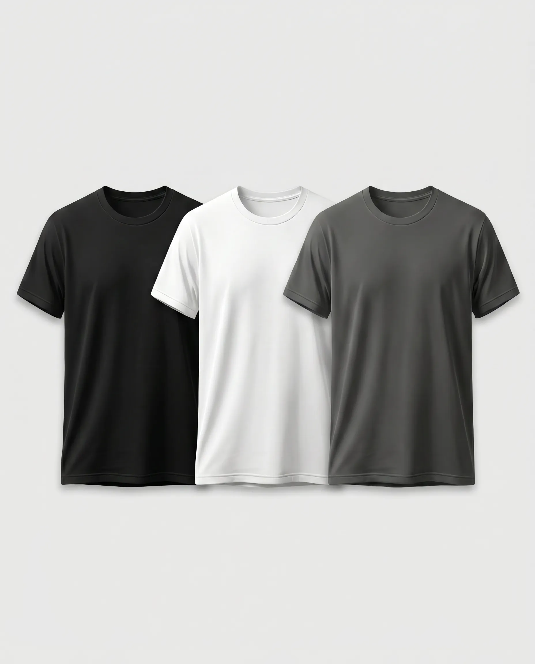 regular t shirt combo black, white and charcoal