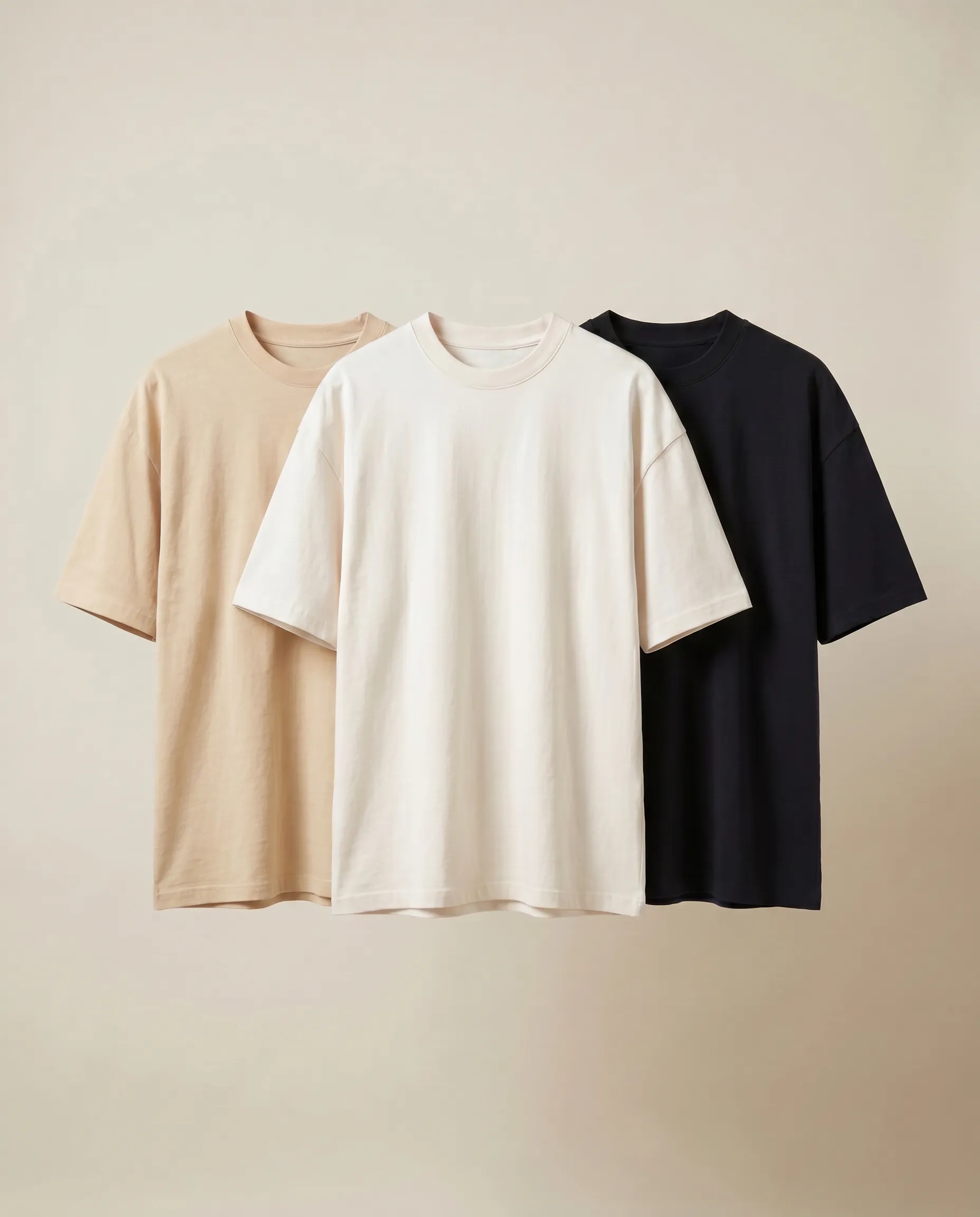 oversized t shirts combo black, off white and navy