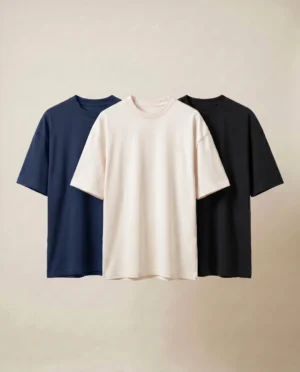 oversized t shirts combo black, off white and navy