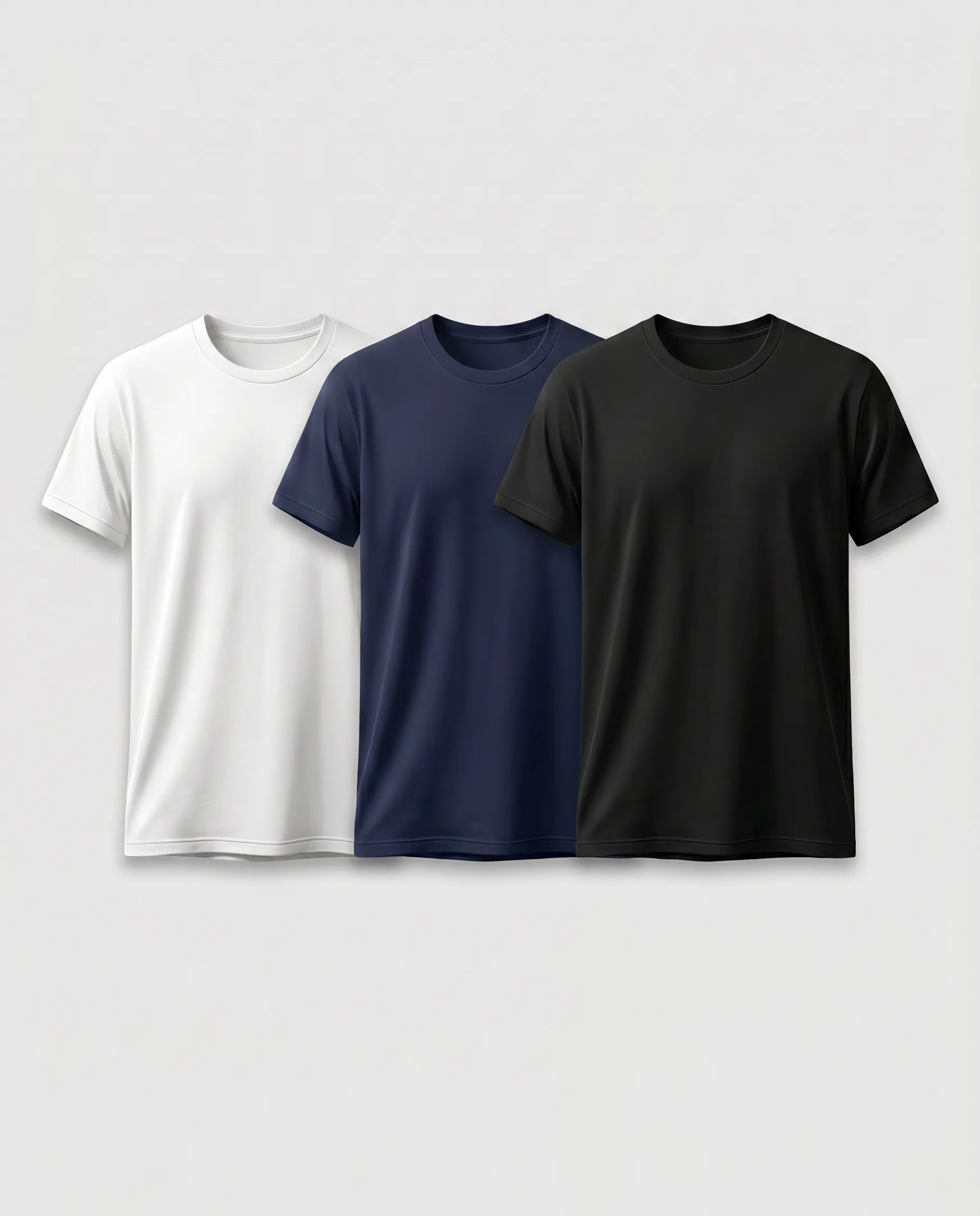 regular t shirt combo black, white and green