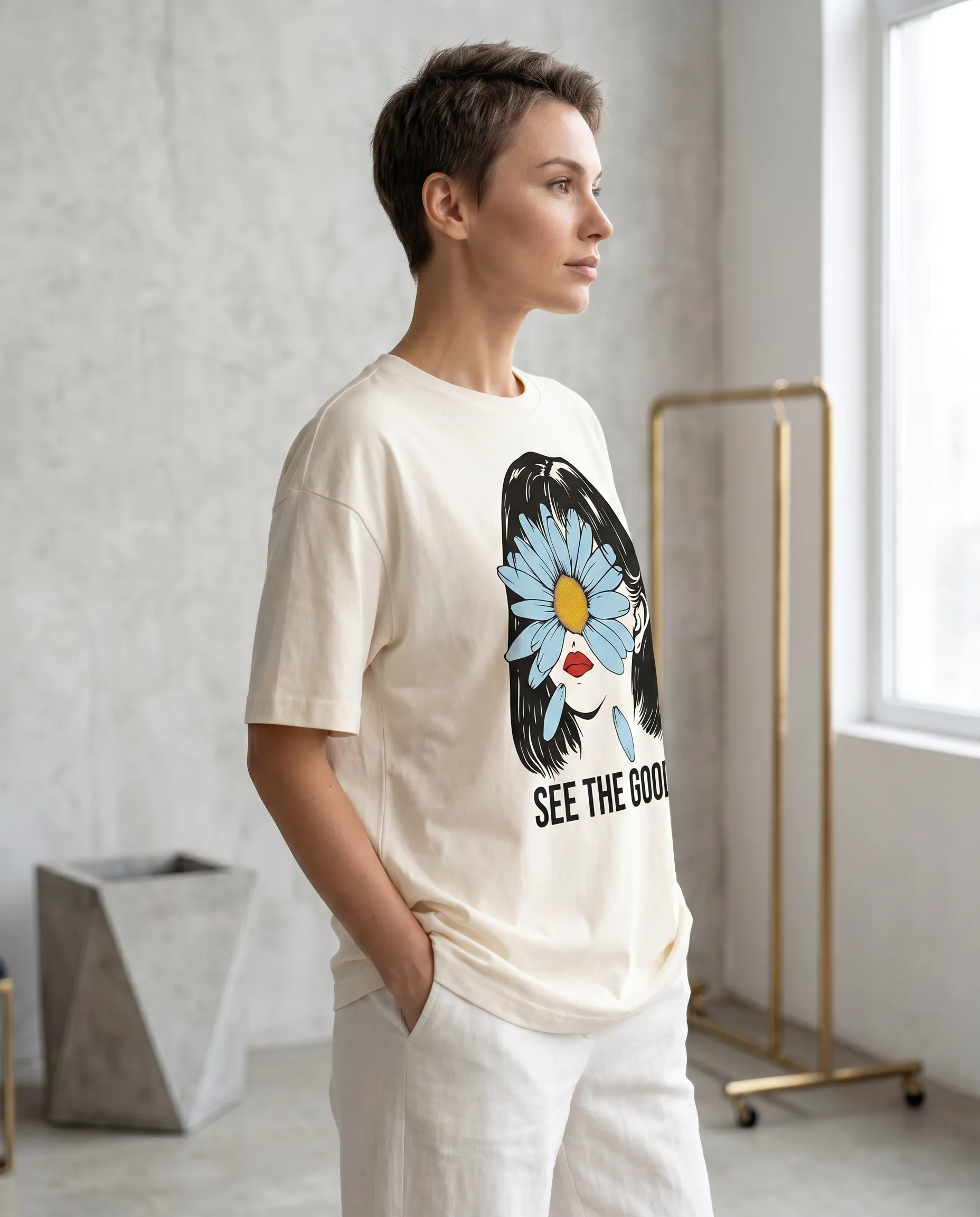 do not disturb oversized round neck t shirt women