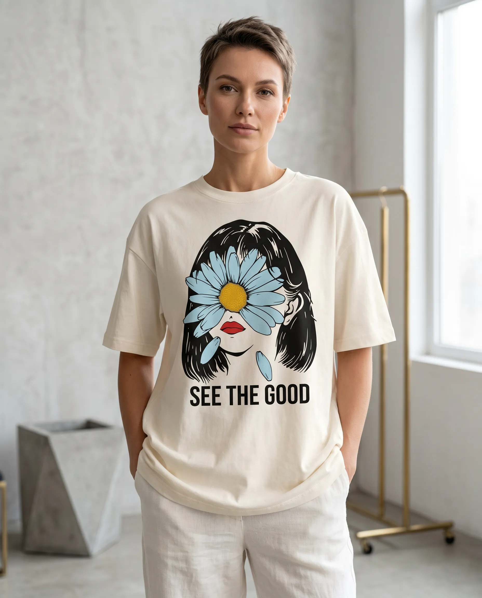 do not disturb oversized round neck t shirt women