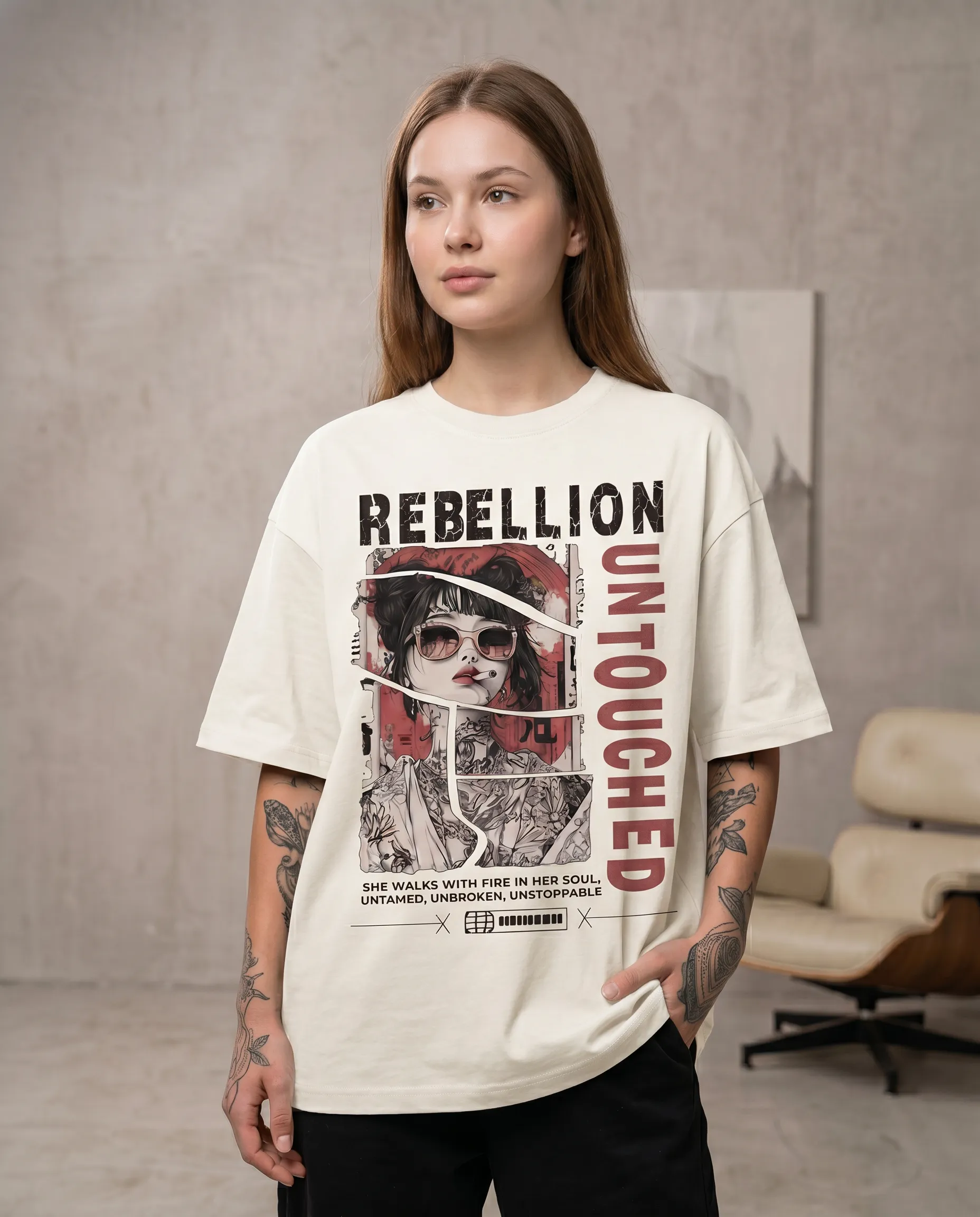 do not disturb oversized round neck t shirt women