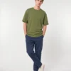 oversized drop shoulder round neck t shirt red