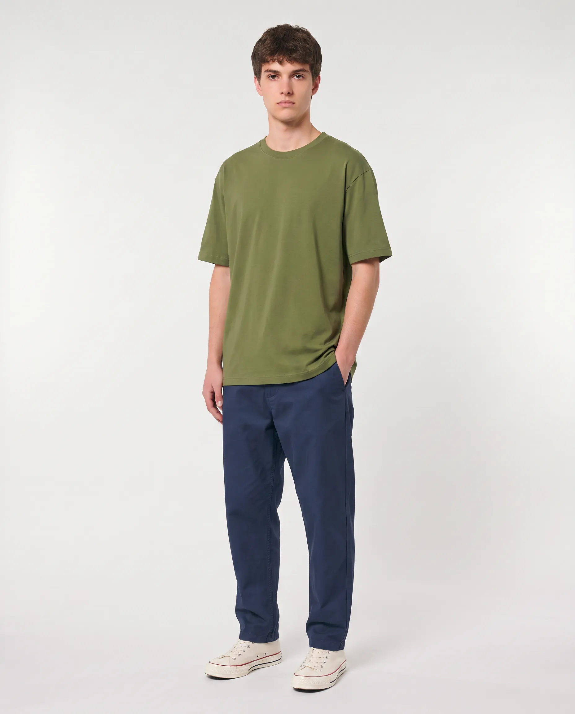 oversized drop shoulder round neck t shirt red