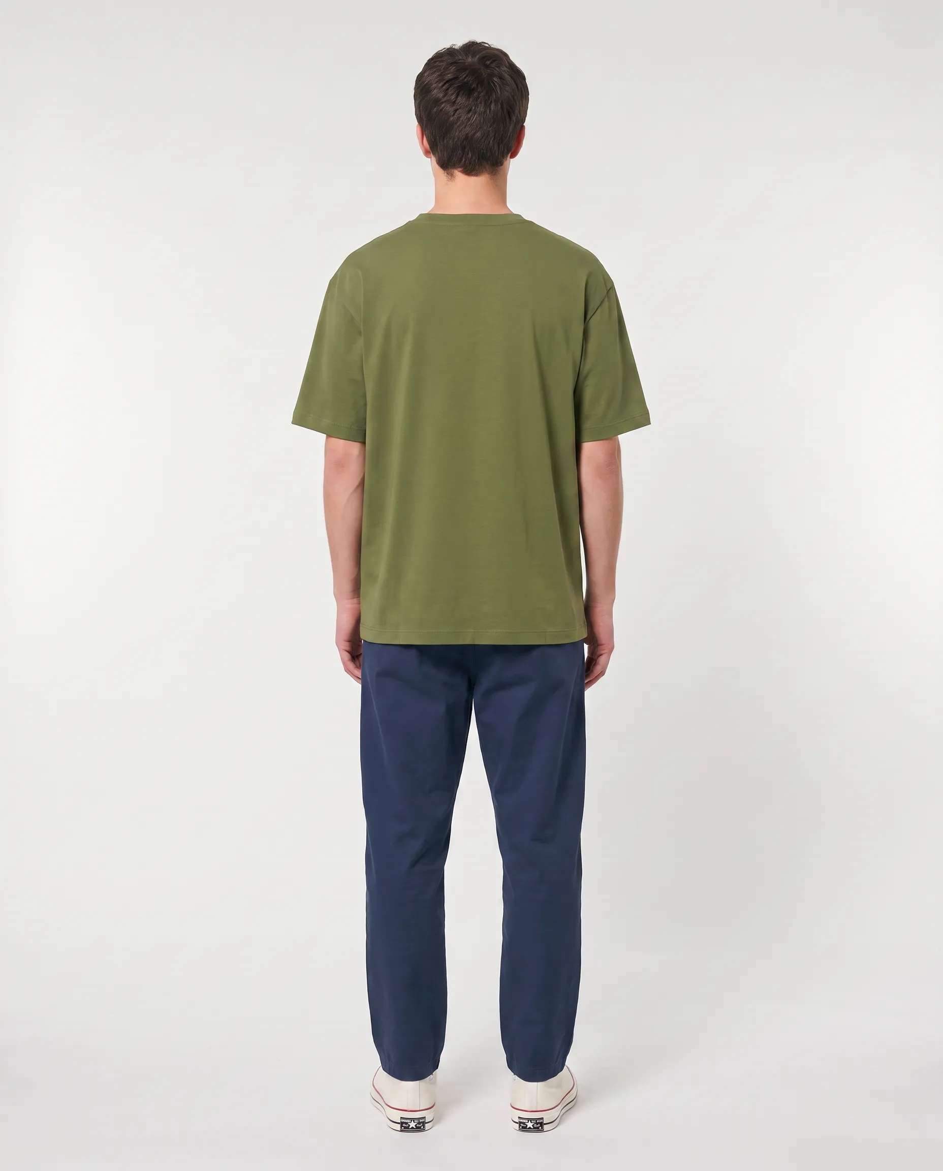 oversized drop shoulder round neck t shirt red