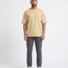 oversized drop shoulder round neck t shirt red
