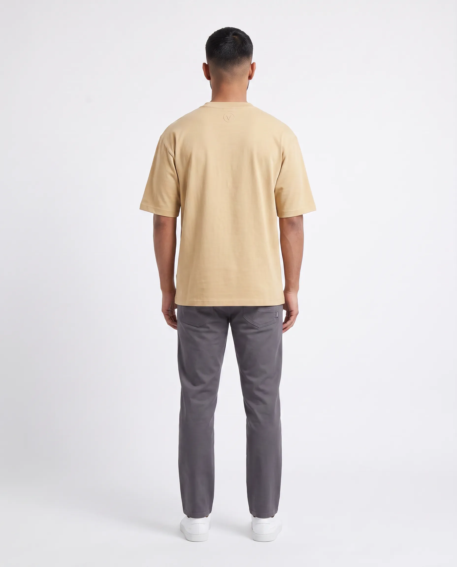 oversized drop shoulder round neck t shirt red