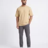 oversized drop shoulder round neck t shirt red