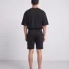 oversized drop shoulder round neck t shirt black