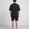 oversized drop shoulder round neck t shirt black