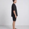 oversized drop shoulder round neck t shirt black