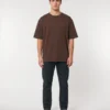 oversized drop shoulder round neck t shirt red