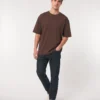 oversized drop shoulder round neck t shirt red