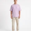 oversized drop shoulder round neck t shirt red