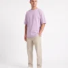 oversized drop shoulder round neck t shirt red