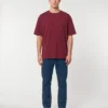 oversized drop shoulder round neck t shirt red